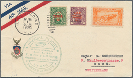 Philippinen: 1932, 1.8.: FiRst Flight Cover "ILOILO - MANILA" Forwarded To Bern, Switzerland. - Filipinas