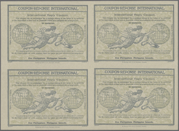 Philippinen - Ganzsachen: 1911. International Reply Coupon 12 Centavos (Rom Type) In An Unused Block - Philippinen