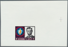 Ras Al Khaima: 1968, Abraham Lincoln / International Human Rights Year 2 Ryls, Final Proof In S/s St - Ras Al-Khaima