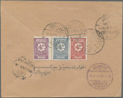 Saudi-Arabien - Nedschd: 1928, ½pi. Carmine, 1pi.violet And 1½pi. Slate, 3pi. Rate On Reverse Of Reg - Saoedi-Arabië