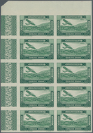 Syrien: 1934, 10 Years Republic Airmail Stamp (1pi.) Green WITHOUT DENOMINATION In An IMPERFORATE Bl - Siria