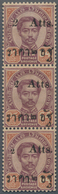 Thailand: 1894, 2a. On 64a. Lilac/orange, Vertical Strip Of Three With Types 6-5-4, Mint Original (t - Thaïlande