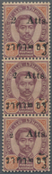 Thailand: 1894, 2a. On 64a. Lilac/orange, Vertical Strip Of Three With Types 6-5-4, Mint Original (t - Tailandia