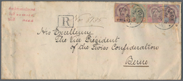 Thailand: 1895, Printed Palace Envelope (Royal Coat Of Arms On Back) Sent Registered To "The Vice Pr - Thaïlande
