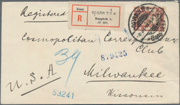 Thailand: 1909, 18 A. Brown Ovpt. "Jubilee" Tied "Bangkok.1 5.2.09" To Registered Cover To Milwaukee - Thailand