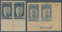 Thailand: 1941, 1 B. Mint In Both Colours, Mint With Full Gum, Fine And Scarce, Certificate Osper (H - Tailandia