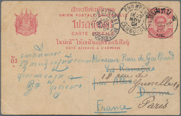 Thailand - Stempel: Siem Reap, Cambodia: 1904, All Native Pmk. On Stationery Card 4 A. Via "PNOM PEN - Tailandia