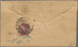 Tibet: 1912, 2/3 T. Carmine Tied "LHASA P.O." To Reverse Of Registered Inland Cover, Stamp Corner Fa - Autres - Asie