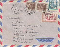 Vietnam-Nord (1945-1975): 1953/1958. Air Mail Coverwith A Mixed Franking Of Michel Nr. 8 (2), 67 And - Viêt-Nam