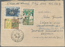 Vietnam-Nord (1945-1975): 1966/1968: Mixed Frankings: A) Envelope, Homemade From A Writing Pad From - Viêt-Nam