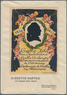 Thematik: Druck-Dichter / Printing-poets: 1932, 6 Pfg. PRIVAT-GANZSACHE "GOETHE JAHR 1932", Kompl. S - Schriftsteller