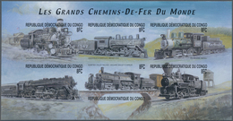 Thematik: Eisenbahn / Railway: 2001, Kongo (Kinshasa/Zaire). IMPERFORATE Miniature Sheet Of 6 For Th - Treni