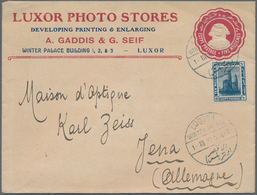 Thematik: Foto / Photo: 1922, Egypt, 5 M Carmine Postal Stationery Envelope, Uprated With 10 M Blue - Photography