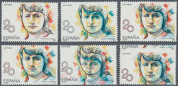 Thematik: Frauen / Women: 1988, SPAIN: Prominent Woman 20pta. ‚Maria De Maeztu‘ Five Stamps With ERR - Non Classés