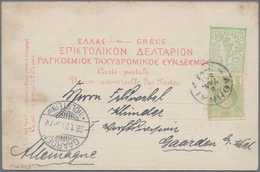 Thematik: Olympische Spiele / Olympic Games: 1901, Griechenland, 5 L. Grün Als ZuF Auf 5 L. Ganzsach - Autres & Non Classés