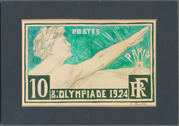 Thematik: Olympische Spiele / Olympic Games: 1924, France For Paris 1924. Artist's Color Drawing For - Otros & Sin Clasificación