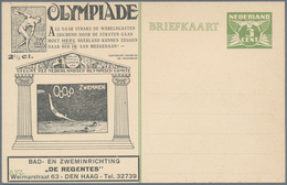 Thematik: Olympische Spiele / Olympic Games: 1928, Niederlande, 3 C. Grün Ganzsachenkarte Mit Vs. Zu - Otros & Sin Clasificación