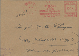 Thematik: Olympische Spiele / Olympic Games: 1936: Deutsches Reich Absenderfreistempel BERLIN W 8 Pf - Other & Unclassified