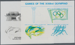 Thematik: Olympische Spiele / Olympic Games: 1984, Penrhyn For Los Angeles 1984. Progressive Proof ( - Andere & Zonder Classificatie