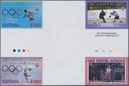 Thematik: Olympische Spiele / Olympic Games: 2002, ZAMBIA And GUYANA: Winter Olympics Salt Lake City - Other & Unclassified