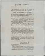 Thematik: Politik / Politics: 1840, England. Folded Letter Containing Pre-printed Text "PRIZE ESSAY - Zonder Classificatie