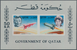 Thematik: Raumfahrt / Astronautics: 1966, Qatar. NOT-ISSUED Souvenir Sheet "Soviet Cosmonauts And Sp - Autres & Non Classés