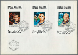 Thematik: Raumfahrt / Astronautics: 1969, Ras Al Khaima, Apollo, 60dh. To 5.60r., Se-tenant Block/so - Altri & Non Classificati