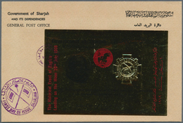 Thematik: Raumfahrt / Astronautics: 1969, Sharjah, GOLD ISSUE "Space/Medal For Distinguished Service - Altri & Non Classificati