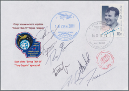 Thematik: Raumfahrt / Astronautics: 2011. Soyuz TMA-21. Decorative Cover From The Landing With Autog - Andere & Zonder Classificatie