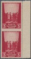 Thematik: Religion / Religion: 1945, Vatikan, 3 L Carmine "war Victims Relief", Vertical Pair From R - Otros & Sin Clasificación