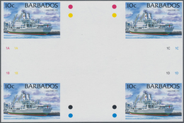 Thematik: Schiffe / Ships: 1994, Barbados. IMPERFORATE Cross Gutter Pair For The 10c Value Of The SH - Boten