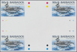 Thematik: Schiffe / Ships: 1994, Barbados. IMPERFORATE Cross Gutter Pair For The 90c Value Of The SH - Bateaux