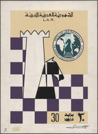 Thematik: Spiele-Schach / Games-chess: 1976. LIBYA. Chess Olympiade In Tripoli. Original Signed Gouc - Schaken