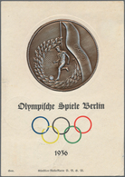 Thematik: Sport-Fußball / Sport-soccer, Football: 1936, German Reich. Olympia Relief Card With Pictu - Andere & Zonder Classificatie