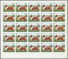 Thematik: Tiere-Hunde / Animals-dogs: 1972. Sharjah. Progressive Proof (6 Phases) In Complete Sheets - Perros