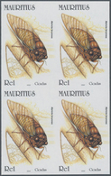 Thematik: Tiere-Insekten / Animals-insects: 2002, Mauritius. IMPERFORATE Block Of 4 For The 1re Valu - Andere & Zonder Classificatie