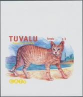 Thematik: Tiere-Katzen / Animals-cats: 2000, TUVALU: Cats Complete Set Of Twelve In Two IMPERFORATE - Chats Domestiques