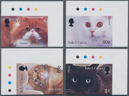 Thematik: Tiere-Katzen / Animals-cats: 2003, TURKS & CAICOS ISLANDS: Cats Complete IMPERFORATE Set O - Katten