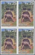 Thematik: Tiere-Schildkröten / Animals-turtles: 2009, Mauritius. IMPERFORATE Block Of 4 For The 25rs - Schildpadden