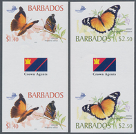Thematik: Tiere-Schmetterlinge / Animals-butterflies: 2005, Barbados. Complete Set BUTTERFLIES (4 Va - Mariposas