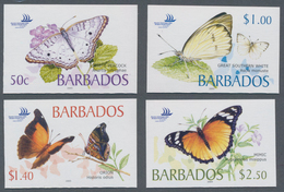 Thematik: Tiere-Schmetterlinge / Animals-butterflies: 2005, Barbados. Complete Set BUTTERFLIES (4 Va - Butterflies