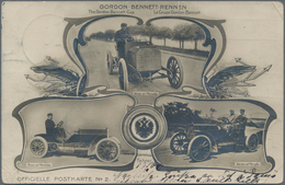 Thematik: Verkehr-Auto / Traffic-car: 1904, German Reich. "Gordon Bennett Race." Official Postcard # - Voitures