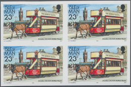 Thematik: Verkehr-Straßenbahn / Traffic-tramway: 1992, Isle Of Man. IMPERFORATE Block Of 4 For The 2 - Strassenbahnen