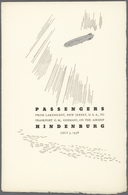 Thematik: Zeppelin / Zeppelin: 1936. Original Passenger List From On Board The Hindenburg Zeppelin D - Zeppeline