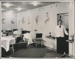 Thematik: Zeppelin / Zeppelin: 1936. Hindenburg Zeppelin Original Large Press Photo Dining Room. Ori - Zeppelines