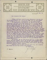 Thematik: Zeppelin / Zeppelin: Original Gustav Eyb Letter On His Letterhead Typewritten And Signed ' - Zeppelin