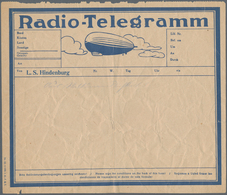 Thematik: Zeppelin / Zeppelin: 1936. German Radio Telegram Sheet From The Hindenburg LZ129 Zeppelin, - Zeppelins