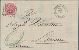 Ägypten: 1874, Italian P.O., 40c. Rose (corner Fault At Lower Right), Single Franking On Large Fragm - 1866-1914 Ägypten Khediva