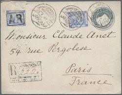 Ägypten - Ganzsachen: 1907, Envelope 1 P. Grey Uprated 1 P. Ultra (2) Canc. "GRAND CONTINENTAL HOTEL - Autres & Non Classés
