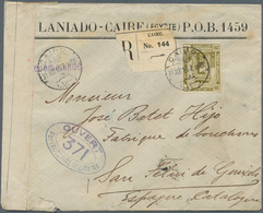 Ägypten - Stempel: 1915/16, Lot Of 7 Comercially Used R-Letters To Spain With Censor-stripes And Cen - Autres & Non Classés